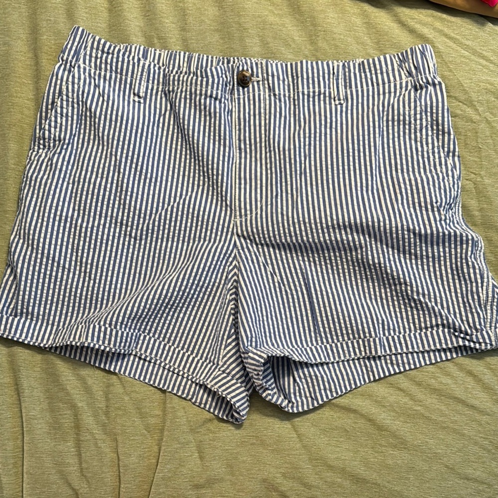 Old Navy Blue and White Bermuda Shorts Seersucker Style